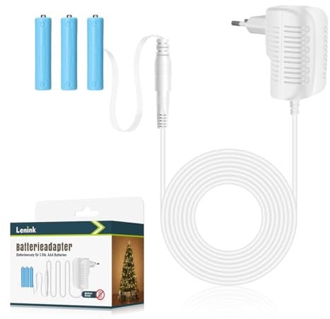 Lenink Adaptateur de Batterie pour 3 Piles AAA,Adaptateur d'alimentation Adaptateur de Batterie Dummie Remplacement de la Batterie pour 3 PCS Pile AAA (Prise EU, Blanche)