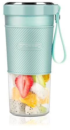 grossag Akku Smoothie Mixer to-go MX 10.05 Türkis mit USB für 0,3 Liter