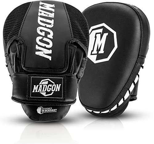 MADGON Premium Pratzen für optimale Schlagdämpfung, 1 Paar Boxpratzen für Boxen, Kampfsport, MMA, Kickboxen, Taekwondo