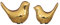 Vogel Figur aus Keramik, 2er Set, Gold Farbe, Moderne Abstrakte Tier Modell im nordischen Stil, Desktop Garten Fee Miniatur Ornament Statue Dekor