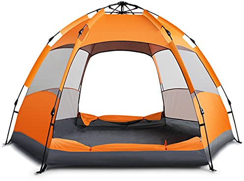 Beach Zelte Sun Shade Shelter Regenfestes sechseckiges großes Zelt für 5-7 Personen im Freien für den Tourismus,Orange,S