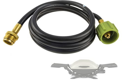 KEESHA 6501 Adapterschlauch Propan Adapterschlauch für Weber Q 100 120 200 220 Gasgrills und Go-Anywhere Grill – 1,8 m