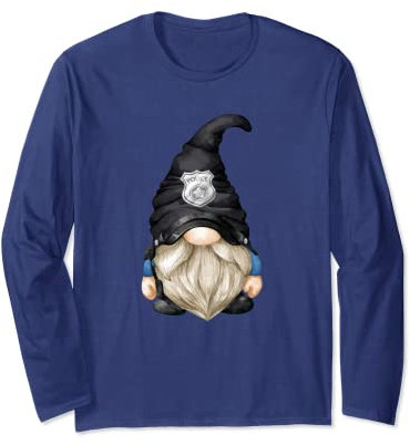 Lustiger Gartenzwerg für Polizei, Papa und Gramps Langarmshirt