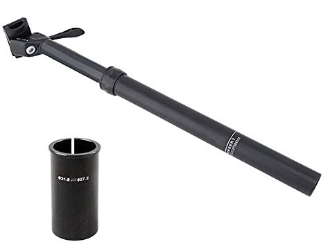 DONGKER Fahrrad Sattelstütze, 27,2mm 410mm Teleskopsattelstütze, Höhenverstellbare Sattelstange mit Reduzierhülse für MTB, Fahrrad, E-Bike, Trekking, Citybike