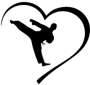 Herz Taekwondo Aufkleber Kampfsport Karate Judo Love MMA Dojo Japan JDM 13x12cm in 21 Farben