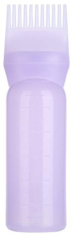 Flacone Applicatore Pettine Radice 160 Ml, Spazzola per tinture per capelli, Flacone Pennello Colorante per Capelli, shampoo per capelli, pettine per olio, strumento applicatore (Viola)