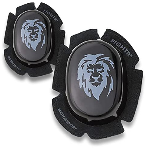 FIGHTR® Premium Knieschleifer - optimaler Abrieb & lange Haltbarkeit | Motorrad Kneeslider ideal für die Rennstrecke - Set aus 2 inkl. Aufbewahrungstasche (All Black)