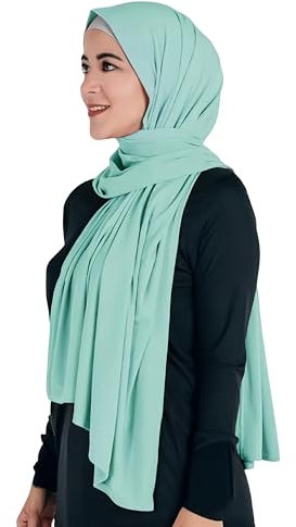 Lina & Lily Maxi Hijab Jersey Premium, Kopftuch Schal Turban für Muslimische Frauen (Türkis)