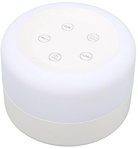 Machine à Bruit Blanc, Portable Appareil D'aide au Sommeil, Rechargeable par USB Appareil de Thérapie du Sommeil avec 10 Sons Naturels, 2 Berceuses Musique, Veilleuses de Couleurs