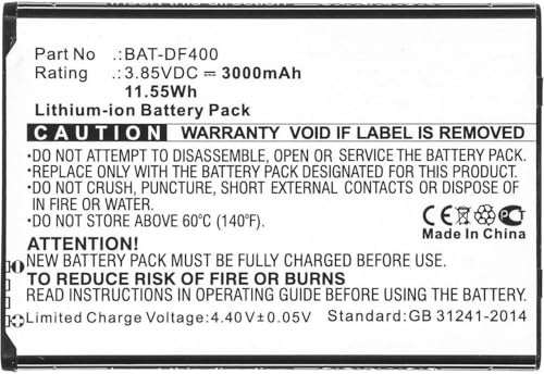 Sparepart: CoreParts Battery for Bluebird Barcode Scanner 11.55Wh Li-ION 3.85V, BUF400BL BAT-DF400 BAT-EF400 (Scanner 11.55Wh Li-ION 3.85V 3000mAh Black for EF400)