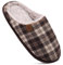 COFACE Herren Rückstellschaum hausschuhe, warme plaid Pantoffeln für manner, flauschig plüsch Gefüttert mit Rutschfeste Gummisohle Braun Khaki Größe 40EU