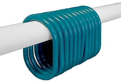 Tendance - Set de 12 anneaux de douche pp - bleu canard