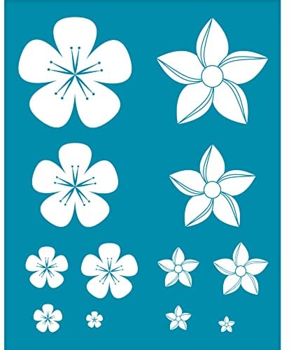 OLYCRAFT 10x12.7 cm Plumeria-Ton-Schablonen, Siebdruck Für Polymer-Ton, Kirschblüten-Siebdruck-Schablonen, Nicht Klebende Netzübertragung Für Polymer-Ton, Ohrringe, Schmuckherstellung