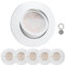 Scandinavian home 6er Set LED Spot 230V Dimmbar WarmDim 5,8W Warmweiß Schwenkbar 68mm - 75mm I Badezimmer IP44 I CRI 90 500lm 3000K I Matt-Weiß I LED Einbaustrahler Deckeneinbauleuchte flach
