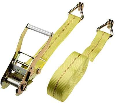 Die Bruchfestigkeit des 50 mm x 8 m Ratschen-J-Haken-Befestigungsgurts für den Gütertransport beträgt 4500 kg für LKWs (Farbe: Gelb, Größe: 50 mm x 8 m). Spanngurte, Ratschensicherung, Windengurte f