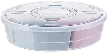 Snackteller Obstteller mit 5 Fächern, Tragbare Snackschale Plastik Snack Tablett Wiederverwendbare Serviertablett Obst Snackbox mit Deckel Transportbox Snackschale für Desserts Tisch Nüsse