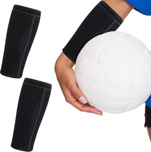 HoaaiGo 1 Paar Arm Ärmel Volleyball-Armstulpen Running-Armlinge für Damen Herren Volleyball-Armmanschetten Schwarz Sport-Handgelenkstütze, Elastische Kompression Arm Shaper, Größe M