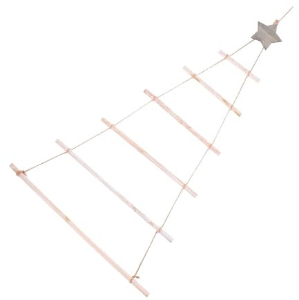 ifundom Alberi Di Natale Da Appendere Al Muro Scaletta In Legno Per Albero Di Natale Ornamento Con Decorazione A Stella In Legno Da Parete Per Appendere Gli Ornamenti Foto A