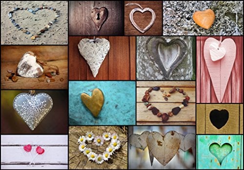 Grafika - Collage, Love - Puzzle 1000 Pièces - Photo-Montage de Coeurs - Puzzle Adulte - Fabriqué en France