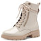 Tamaris COMFORT Damen Stiefeletten zum Schnüren mit Reißverschluss Herbst, Beige (Creme Patent), 41 EU