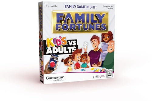 TIPSY LAND Family Fortunes Kids VS Adults Edition Card Game, Get Ready for a Family Showdown, 150 Question Cards, 50 Fast Money Cards, Interactive App with Sound Effects from the Show