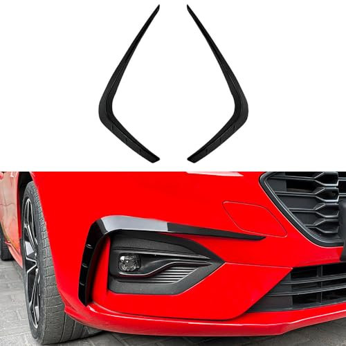 Auto Frontstoßstange Seitenspoiler Splitter Nebelscheinwerfer Gitter Abdeckung für Ford Focus MK4 ST Line 2019 2020 2021 2022 Karosserie Styling Zubehör,Glossy Black