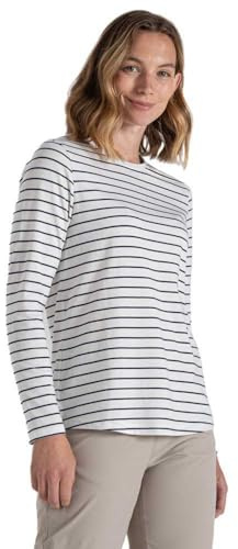 Craghoppers Damen NosiLife Akona Longsleeve, blue navy stripe, S
