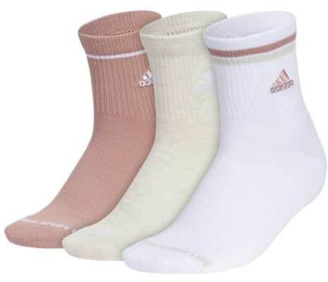 adidas Women's Cushioned Sport High Quarter Socks (3-pair) Above the Ankle Height With Arch Compression for a Secure Fit high quarter sock (pack of 3)