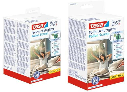tesa Pollenschutzgitter - zuschneidbarer, transparenter Pollenschutz & Pollenschutzgitter - zuschneidbarer, transparenter Pollenschutz für Allergiker