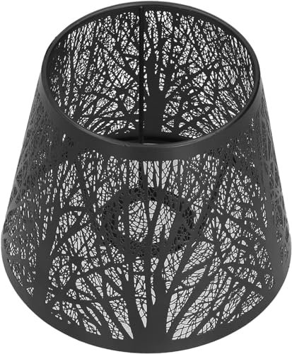 Abat-jour Fashion, Abats-jour, Arbre vintage gravure métal abat jour, abat jour noir pour le chevet, la chambre, le café, la décoration d'intérieur, Pour lampe E27 abat jour lampe(19x15.5x13cm)