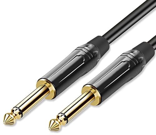 Bare Copper Jack Cable Guitar Cable Microphone Cable Hifi Speaker Cable TS 6.35mm (1/4inch) Audio cable for electric guitar bass keyboard mixer power amplifier video camera microphone speaker(5m)