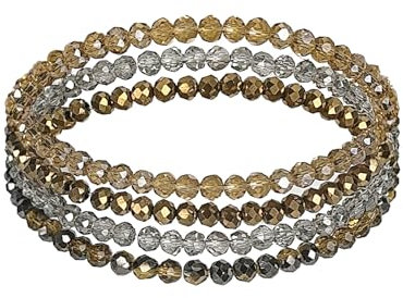 APMGONT Damen Kristall Perlen Armband, Mehrschichtiges Steine Armband, Damen Kristall Perlen Armbänder, Boho Modeschmuck, Paar/Freundschafts/Freundin/Partner Armbänder (4)