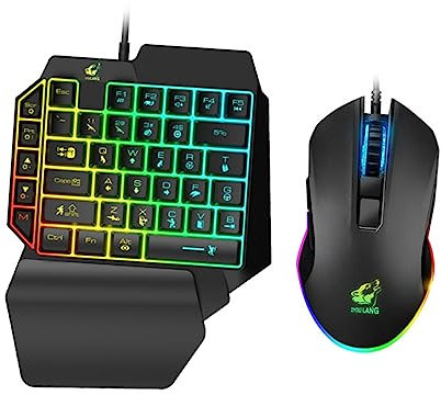 Uonlytech Clavier De Jeu Rétroéclairé Et Souris Gamer Ergonomique pour Pc Et Ordinateurs Portables pour Divertissement à Domicile Sessions De Jeu