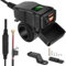 WODHMIEY Cargador USB Moto 12V-24V Universal con Doble Puerto USB-A, Toma USB Moto Impermeable IP65, Voltímetro Manillar Moto y Botón de Encendido para Teléfono, GPS y Cámaras