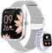 Fitnynxos Smartwatch Damen mit Telefonfunktion, 1,75 HD Armbanduhr mit 130+ Sportmodi, 24H Pulsuhr, Menstruationszyklus, SpO2, Schlafmonitor, IP68 Fitnessuhr Android/iOS Silber, Geschenke Damen