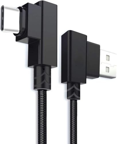 DUXIAOSHA USB C Cable 20cm short cable - Nylon Braided TYPE C Right Angle 90 Degree USB C 5V/ 5A Super fast Charging and Data Sync Cable - 0.2M