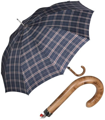 Knirps Herren Stockschirm Regenschirm Long AC - Check Navy