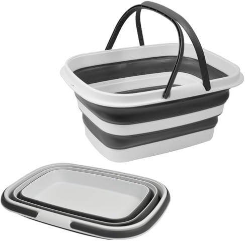 MagazziniGM Linea Compact Salvaspazio SECCHIO CATINO BACINELLA CESTO PORTABIANCHERIA Pieghevoli (CESTO PORTABIANCHERIA 8,5lt - 38,5 X 28 X 17,5 cm)