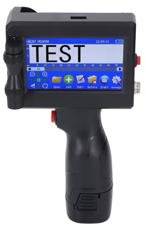 Handheld-Tintenstrahldrucker, Tragbarer Tintenstrahldrucker mit 4,3-Zoll-LED-Touchscreen, Unterstützt Handschrift, USB-Eingang, für Fertigung, Einzelhandel, Verpackung,