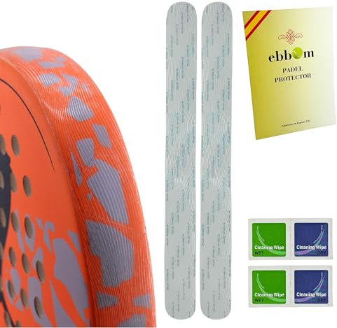 EBBOM Protector Pala de Padel Transparente Superficie Micro Wave - Incluye Limpiador de Pala - Packs 2/3 - Alta Protección Todas Las Palas - Accesorios Padel - Protector Pala Padel 35x370mm