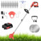 Cordless Strimmer With Battery And Charger - 21V Telescopic Lightweight Grass Trimmer Battery Grass Trimmer With 10 x Metal Blades & 2x Circular Saw Blade, 24cm Cutting Width Garden Lawn Trimmer