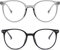 BSITSSS 2 Paare Blaulichtfilter Brille, Blue Light Glasses Leichtes, Mode Runde Rahmen Blaulicht Brille, Auswechselbare Objektive Brille Kurzsichtig für Damen und Herren (Schwarz & Grau)