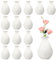 Rainmae Kleines Keramikvasen Set 15 weiße Keramik Vase Minimalistische Vasen,Kompakte Übergangsdekoration für Wohnzimmer,Schlafzimmer, Büro Hochzeit