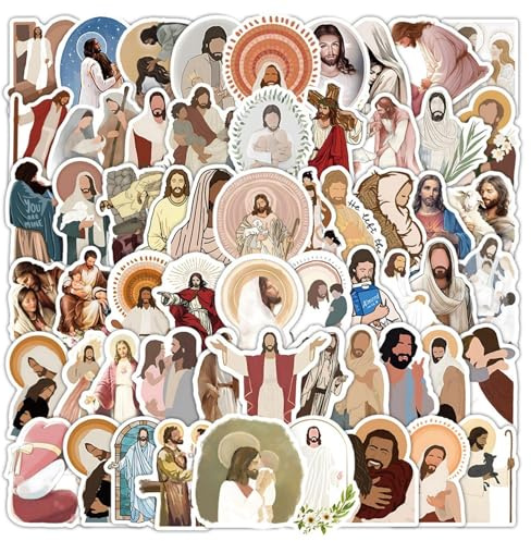 NYGGTYK 120 Cartoon Jesus Aufkleber, Kunstaufkleber, wasserdichte PVC -Aufkleber, Personalisierte Graffiti -Aufkleber, Dekorative Aufkleber