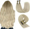 YoungSee Utip Balayage Hair Extensions Real Human Hair Balayage Ash Blonde Ombre Platinum Ombre U Tip Human Hair Hot Fusion Ktip Hair Extensions for Women 18In 1G/S 50G
