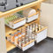 Tiroir de cuisine extensible - Support d'assiettes - En acier au carbone - Avec poignée et colle - Étagère de rangement pour penderie de cuisine - Sans perçage - 24 x 38 x 19,5 cm (l x P x H)