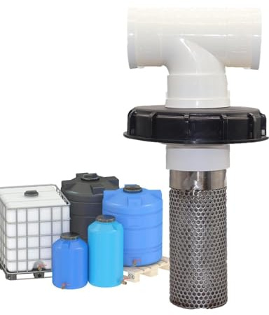 Wasserfilter Regentonne – Einlassfilter für Gartenschlauch | Gallone Cover Wassertank aus Netz | Anschluss Kappe für Filterrohr