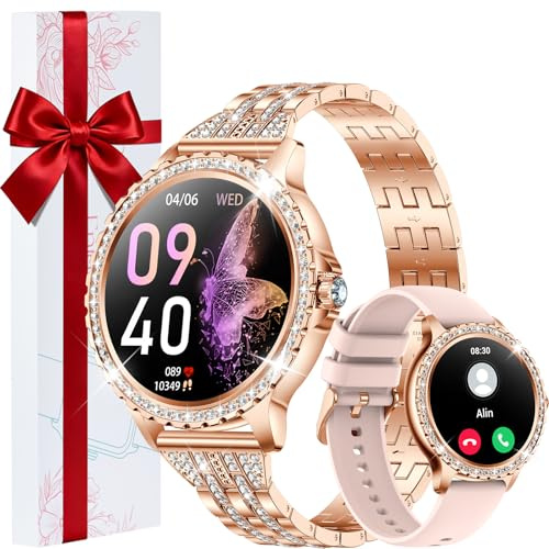 CIVO Smartwatch Damen Wasserdicht Fitness: 111+ Sportmodi Outdoor Taschenlampe Roségold Fitnessuhr - Tracker Schrittzähler Smart Watch Android iOS Personalisierte Geschenke Frauen