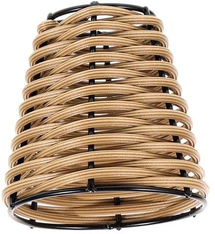 Hemobllo Abat-jour Bambou Tissé Léger pour Lampe de Chevet Rotin Décoration Chambre Rustique Abat-jour Miniature pour Suspension et Lampe Pied