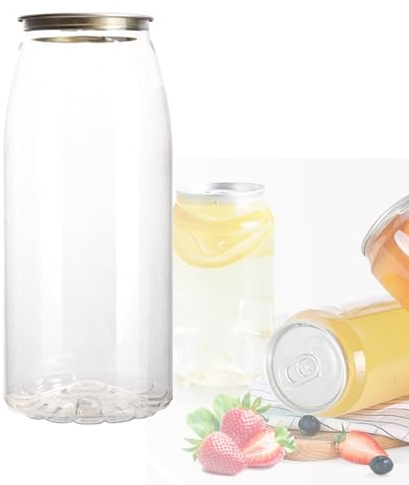 Oiyekntd Bottiglie di Succo USA e Getta, Confezione da 200, Bicchieri di plastica sigillabili con Coperchio per Boba, frullati, Bevande, contenitori Trasparenti per Bevande 650ml